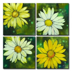 Canvas Print Daisies: Four Daisies