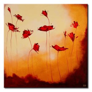 Canvas Print Poppies: Poppies in brown