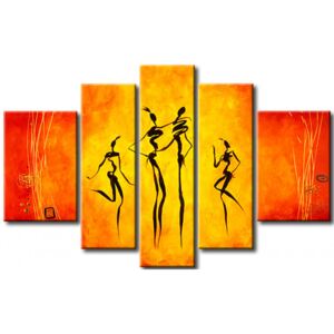 Canvas Print Silhouettes: Dancing figures
