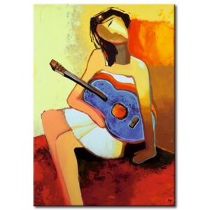 Canvas Print Portraits: Girl with guitar