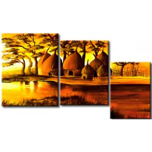 Canvas Print Landscapes: Orange village