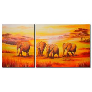 Canvas Print Animals: Four elephants