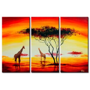 Canvas Print Giraffe: Two shy giraffes