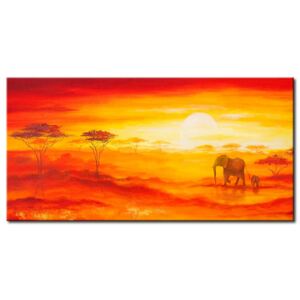 Canvas Print Animals: Desert in the sunset