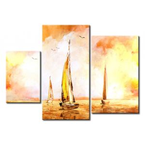 Canvas Print Sea: Sailing boats in the sunshine