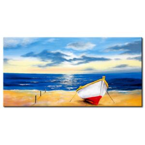 Canvas Print Sea: Boat on the beach