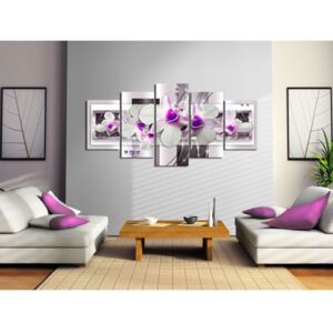 Canvas Print Orchids: With violet accent