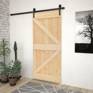 VidaXL Sliding Door with Hardware Set 100x210 cm Solid Pine Wood
