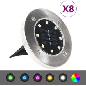 VidaXL Solar Ground Lights 8 pcs LED Lights RGB Colour
