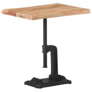 VidaXL Side Table Light Wood 45x35x48 cm Solid Acacia Wood & Cast Iron