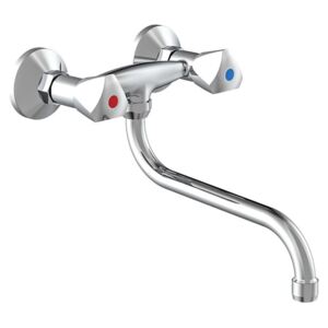 SCHÜTTE 2-Handle Wall Sink Mixer CESTI Chrome