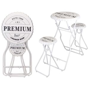 Ambiance Foldable Bar Table with Stools White