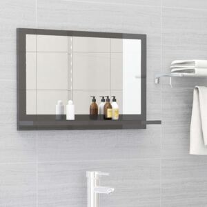VidaXL Bathroom Mirror High Gloss Grey 60x10.5x37 cm Chipboard