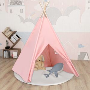 VidaXL Children Teepee Tent with Bag Peach Skin Pink 120x120x150 cm