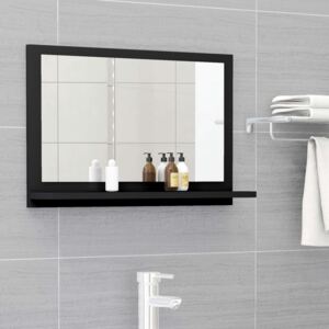 VidaXL Bathroom Mirror Black 60x10.5x37 cm Chipboard