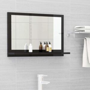 VidaXL Bathroom Mirror High Gloss Black 60x10.5x37 cm Chipboard