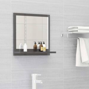 VidaXL Bathroom Mirror High Gloss Grey 40x10.5x37 cm Chipboard