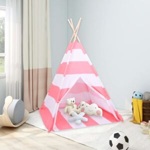 VidaXL Children Teepee Tent with Bag Peach Skin Stripe 120x120x150 cm