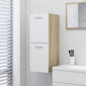 VidaXL Bathroom Cabinet White and Sonoma Oak 30x30x80 cm Chipboard