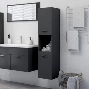 VidaXL Bathroom Cabinet Grey 30x30x130 cm Chipboard