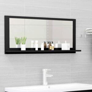 VidaXL Bathroom Mirror Black 90x10.5x37 cm Chipboard