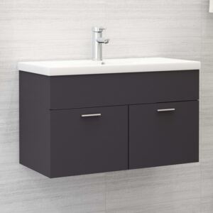 VidaXL Sink Cabinet Grey 80x38.5x46 cm Chipboard