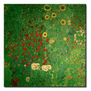 Canvas Print Gustav Klimt: Country garden in sunflowers