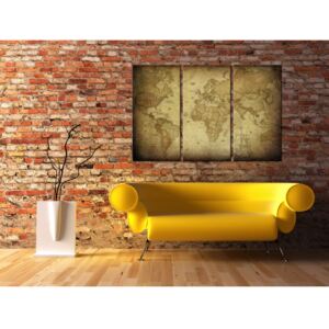 Canvas Print World Maps: Old map: triptych