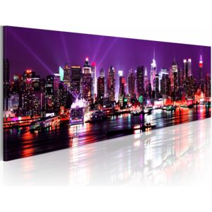 Canvas Print New York: Purple sky over New York