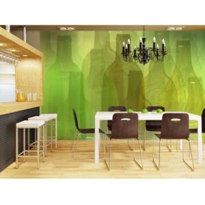 Wall mural Kitchen Themes: Green bottles