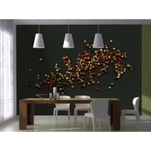 Self-Adhesive Wall Mural Kitchen Themes: Composition of coloured pepper