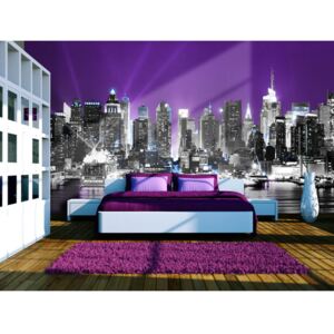 Wall mural New York: Purple sky over NYC