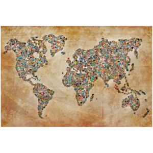 Corkboard Map Decorative Pinboards: Postcards from the World [Cork Map]