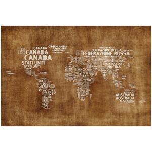 Corkboard Map Decorative Pinboards: The Lost Map [Cork Map - Italian Text]