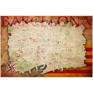 Corkboard Map Decorative Pinboards: Map of Barcelona [Cork Map]