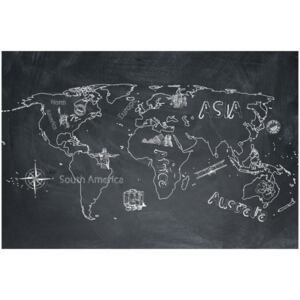 Corkboard Map Decorative Pinboards: Travel broadens the Mind [Cork Map]