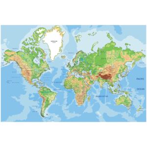 Corkboard Map Decorative Pinboards: World Geography [Cork Map]