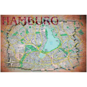 Corkboard Map Decorative Pinboards: Hamburg [Cork Map]