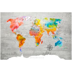 Corkboard Map Decorative Pinboards: Multicolored Travels [Cork Map]