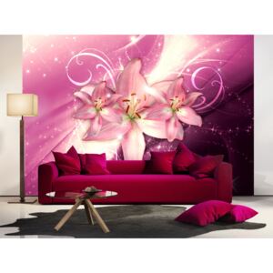 Wall mural Lilies: Pink Constellation