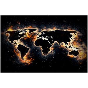 Corkboard Map Decorative Pinboards: Fiery World [Cork Map]