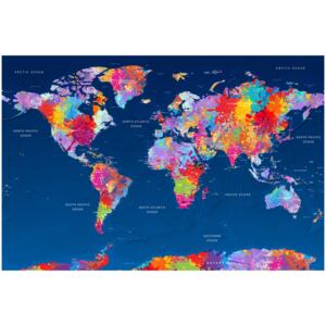 Corkboard Map Decorative Pinboards: World Map: Artistic Fantasy