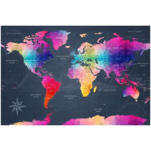 Corkboard Map Decorative Pinboards: Colourful Crystals [Cork Map]