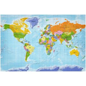 Corkboard Map Decorative Pinboards: World Map: Countries Flags [Cork Map]