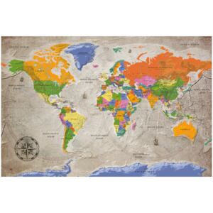 Corkboard Map Decorative Pinboards: World Map: Retro Style [Cork Map]