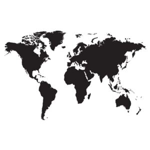 Corkboard Map Decorative Pinboards: World Map: Black & White Elegance [Cork Map]