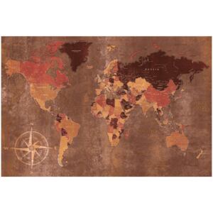 Corkboard Map Decorative Pinboards: Mahogany World [Cork Map]