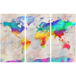 Corkboard Map Decorative Pinboards: World Map: Rainbow Gradient [Cork Map]