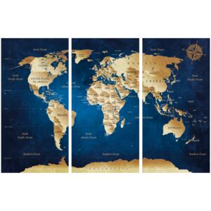 Corkboard Map Decorative Pinboards: The Dark Blue Depths [Cork Map]