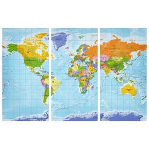 Corkboard Map Decorative Pinboards: World Map: Countries Flags II [Cork Map]